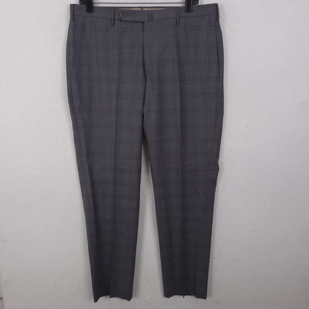 Incotex Dress Pant Men36 Fits 34x29 Plaid Super 130s Wool Classic Fit Pattern B